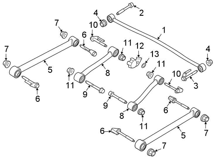 Diagram Rear suspension. Suspension components. for your 2007 Lincoln MKZ   