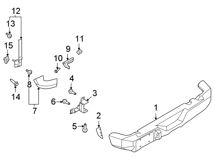 Diagram Rear bumper. Bumper & components. for your Ford Bronco  