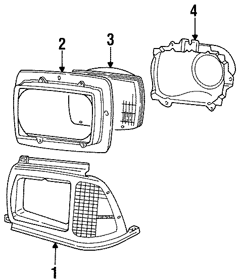 Diagram FRONT LAMPS. HEADLAMP COMPONENTS. for your 2013 Ford F-150  STX Standard Cab Pickup Fleetside 