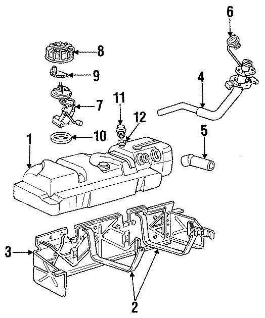 Diagram FUEL SYSTEM COMPONENTS. for your 1988 Ford F-150   