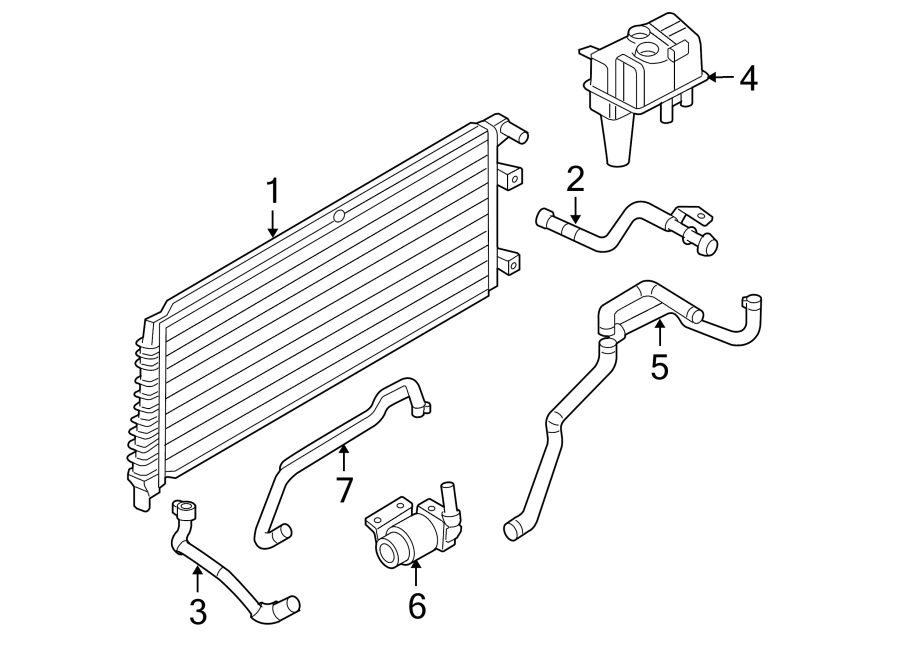 Diagram RADIATOR & COMPONENTS. for your Ford Escape  