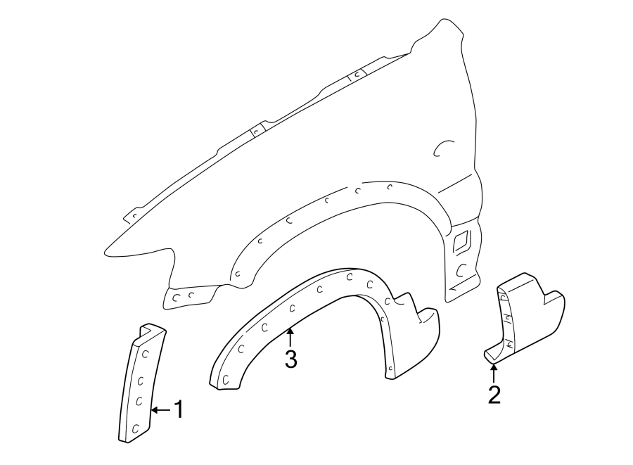 Diagram FENDER. EXTERIOR TRIM. for your Ford Escape  