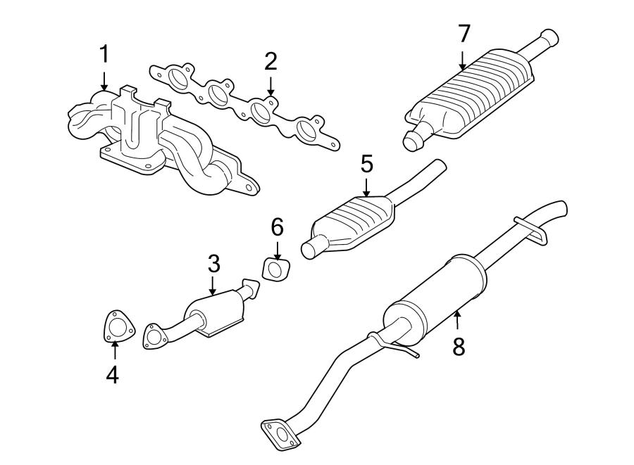 Diagram EXHAUST SYSTEM. EXHAUST COMPONENTS. for your 2017 Lincoln MKZ Premiere Hybrid Sedan  