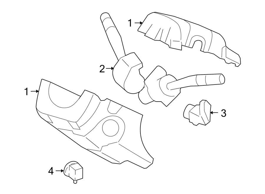 Diagram STEERING COLUMN. SHROUD. SWITCHES & LEVERS. for your 2003 Ford F-150 4.6L Triton (Romeo) V8 A/T RWD King Ranch Extended Cab Pickup Fleetside 