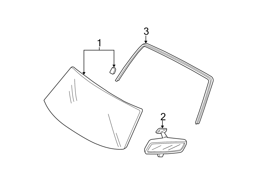 Diagram WINDSHIELD. GLASS. REVEAL MOLDINGS. for your Ford Escape  