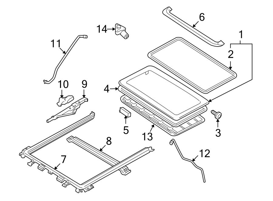 Diagram SUNROOF. for your Ford Escape  