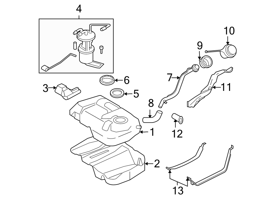 Diagram FUEL SYSTEM COMPONENTS. for your 2002 Ford F-450 Super Duty  Lariat Cab & Chassis - Crew Cab 