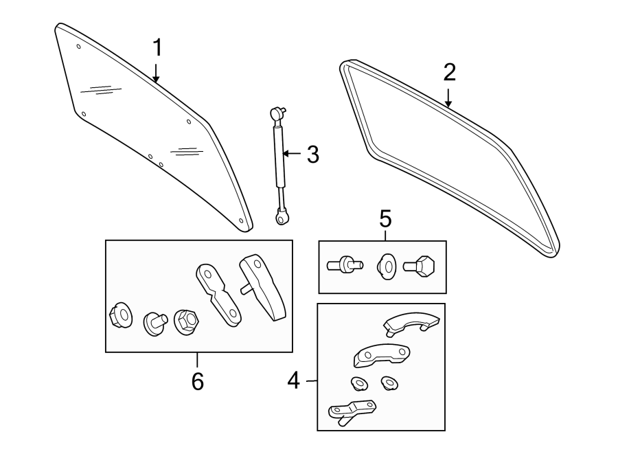 Diagram LIFT GATE. GLASS & HARDWARE. for your Ford Escape  