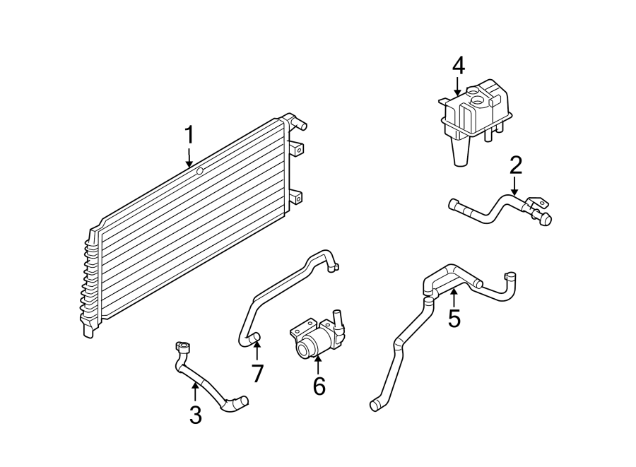 Diagram RADIATOR & COMPONENTS. for your Ford Escape  