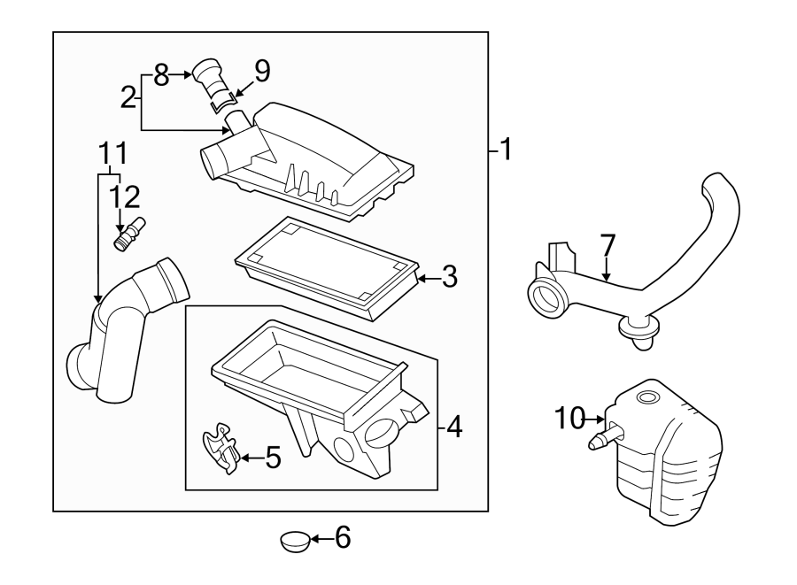 Diagram ENGINE / TRANSAXLE. AIR INTAKE. for your 2007 Lincoln MKZ   