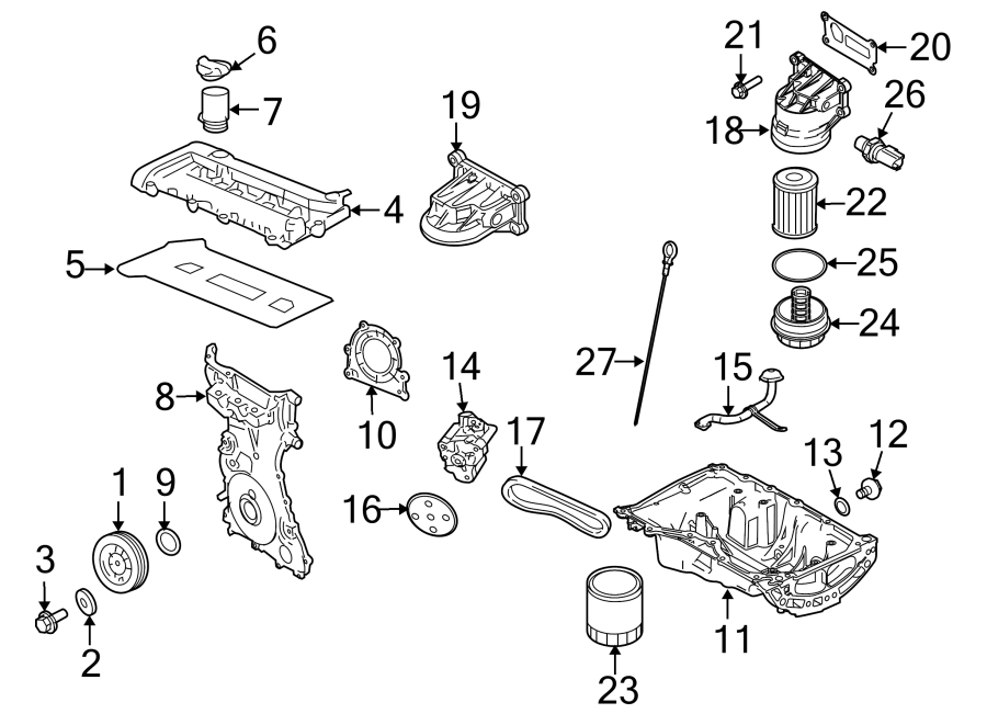 Diagram ENGINE / TRANSAXLE. ENGINE PARTS. for your 2016 Lincoln MKZ Black Label Sedan 2.0L EcoBoost A/T FWD 