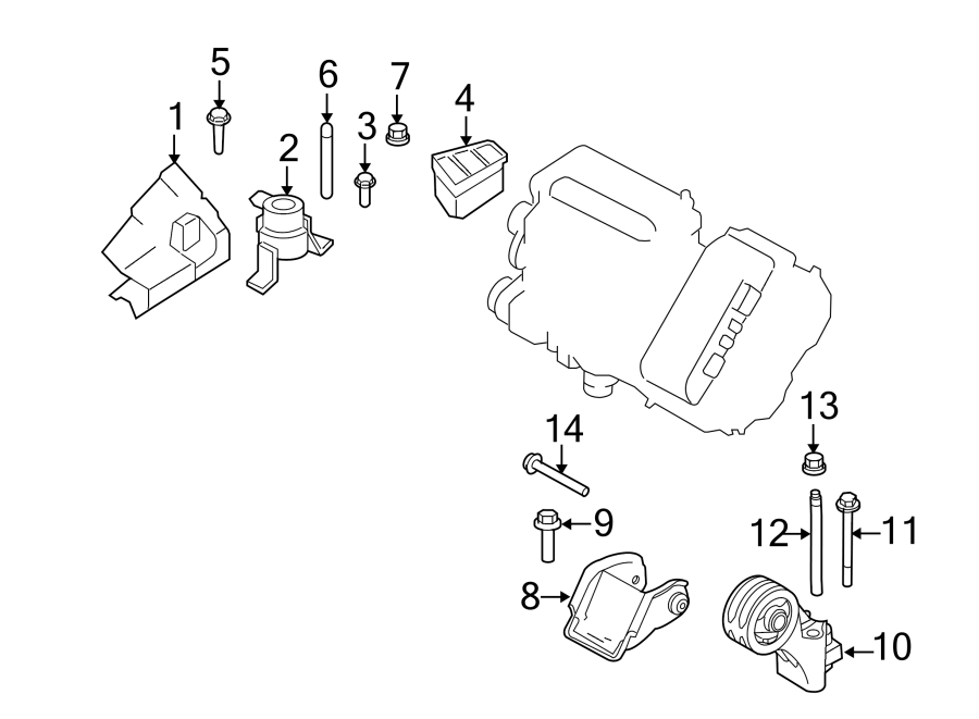 Diagram ENGINE / TRANSAXLE. ENGINE MOUNTING. for your 2014 Ford F-150 3.7L V6 LPG A/T RWD STX Crew Cab Pickup Fleetside 