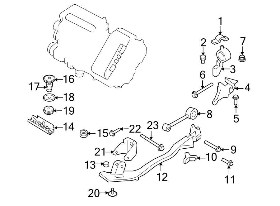 Diagram ENGINE / TRANSAXLE. TRANS MOUNTING. for your 2012 Ford F-150  XL Standard Cab Pickup Fleetside 