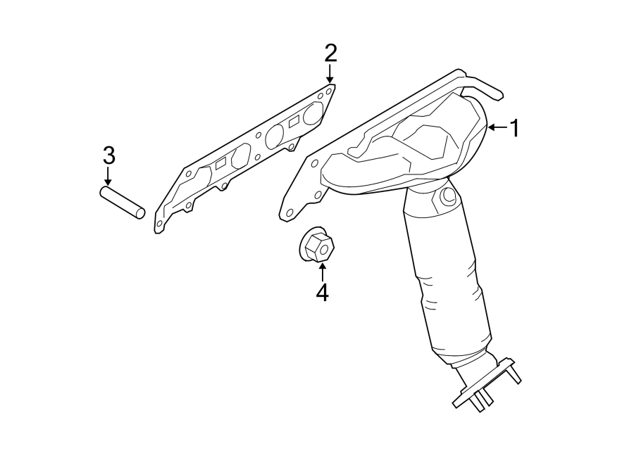 Diagram EXHAUST SYSTEM. EXHAUST MANIFOLD. for your 2015 Lincoln MKZ Hybrid Sedan  