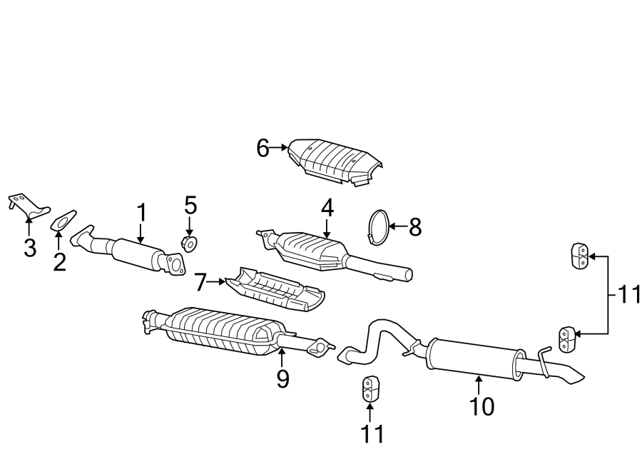 Diagram EXHAUST SYSTEM. EXHAUST COMPONENTS. for your 2007 Lincoln MKZ   