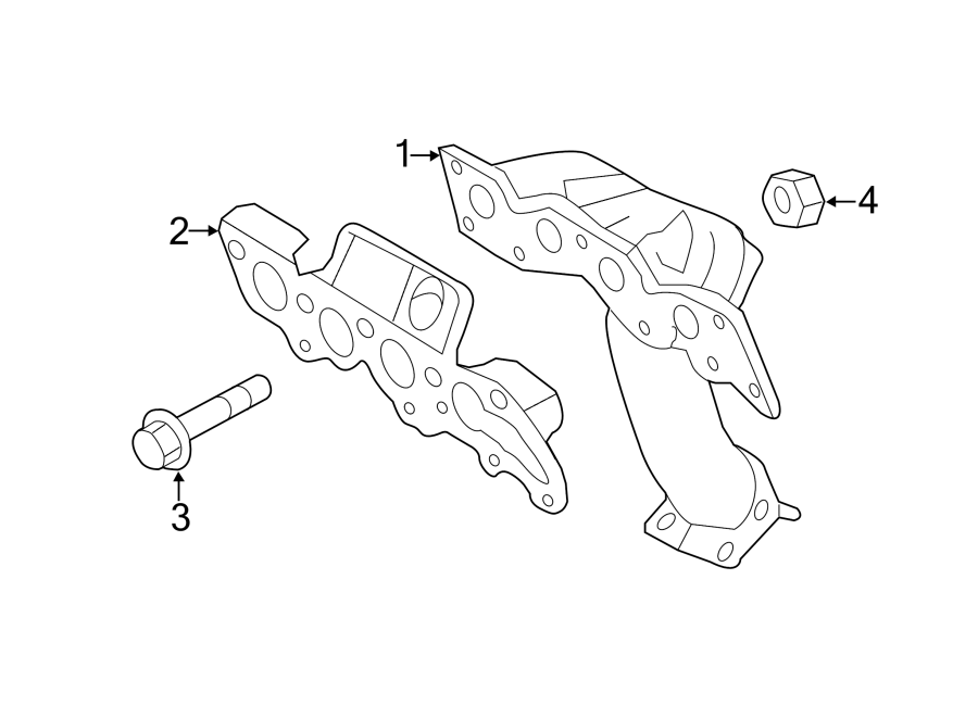 Diagram EXHAUST SYSTEM. EXHAUST MANIFOLD. for your 2017 Lincoln MKZ Reserve Hybrid Sedan  