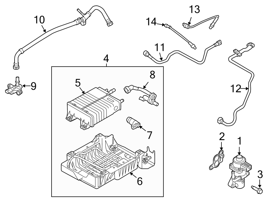 Diagram EMISSION SYSTEM. EMISSION COMPONENTS. for your Ford Escape  