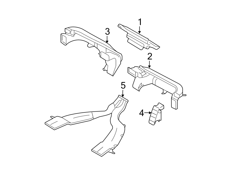 Diagram INSTRUMENT PANEL. DUCTS. for your 2012 Ford Escape 2.5L Duratec FULL HYBRID EV-GAS (FHEV) CVT 4WD Hybrid Sport Utility 