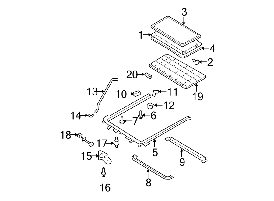 Diagram SUNROOF. for your Ford Escape  