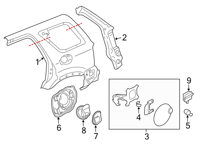 QUARTER PANEL & COMPONENTS. Diagram