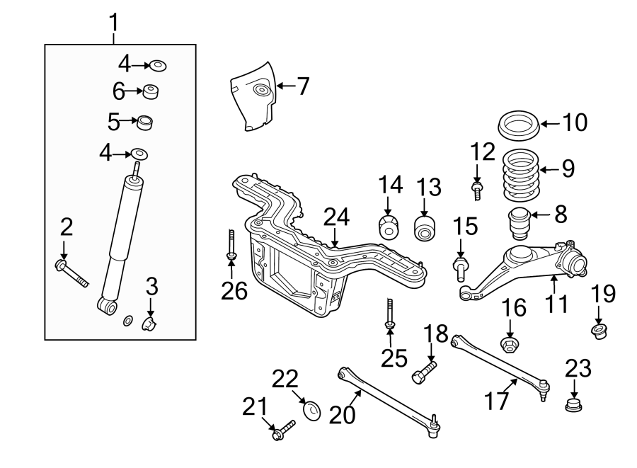 Diagram REAR SUSPENSION. SUSPENSION COMPONENTS. for your 2018 Ford F-150 3.5L EcoBoost V6 A/T 4WD XL Crew Cab Pickup Fleetside 