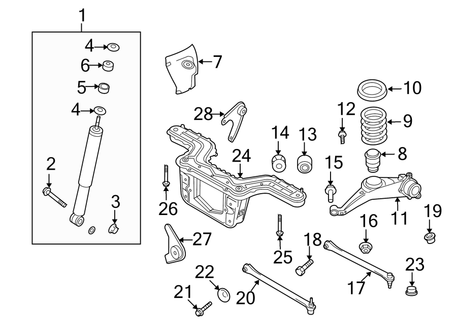 Diagram REAR SUSPENSION. SUSPENSION COMPONENTS. for your 2016 Ford F-150 3.5L EcoBoost V6 A/T RWD XL Standard Cab Pickup Fleetside 