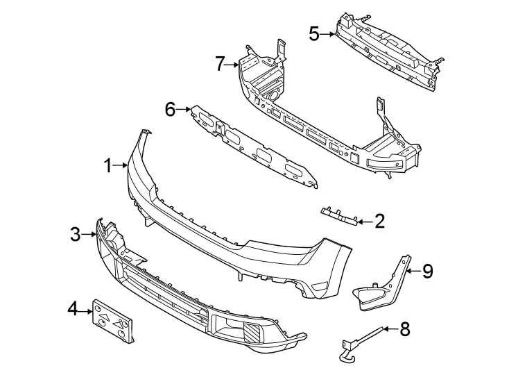 Diagram Front bumper & grille. Bumper & components. for your Lincoln MKZ  