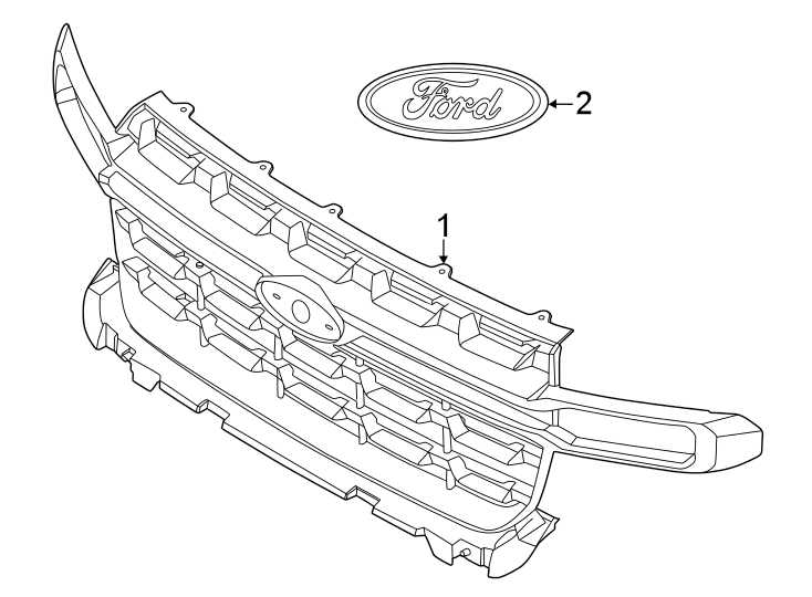 Diagram Front bumper & grille. for your Lincoln MKZ  