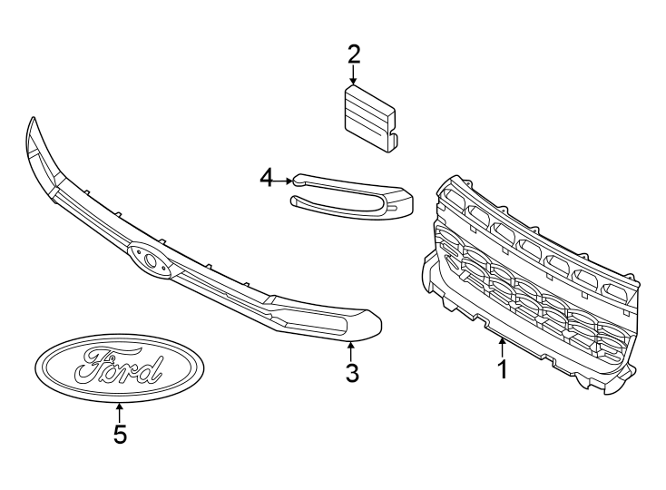 Diagram Front bumper & grille. for your 2024 Ford Maverick   