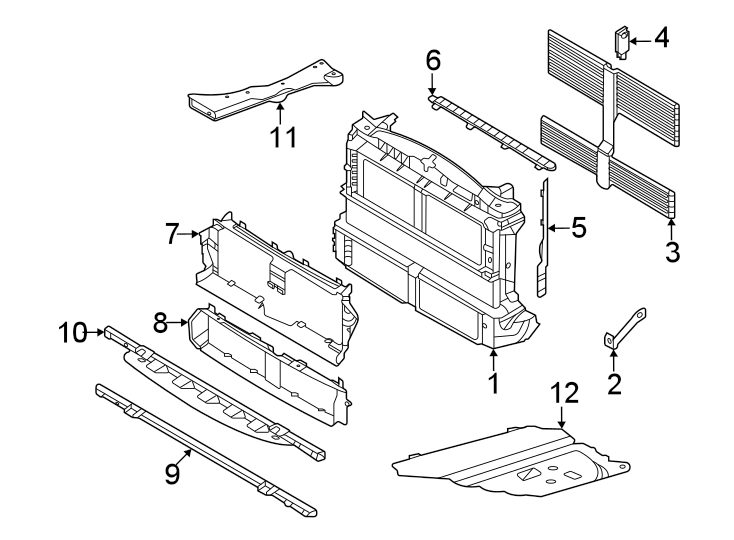 Diagram Radiator support. for your Ford Maverick  