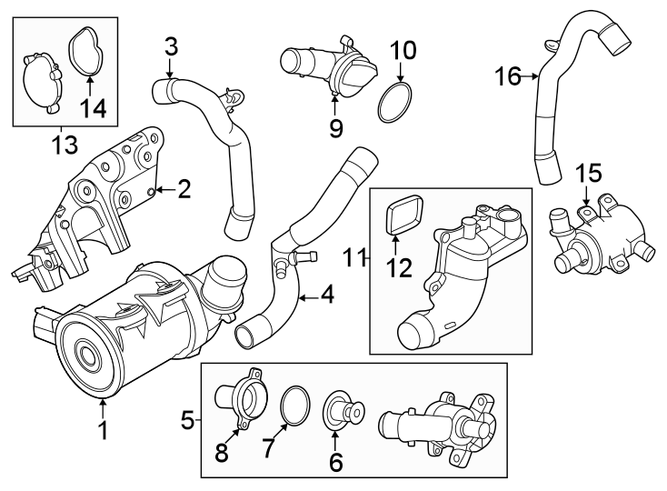 Diagram Water pump. for your Ford Escape  