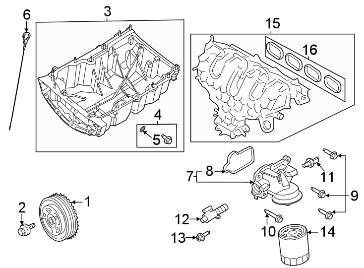 Diagram Engine / transaxle. Engine parts. for your 2010 Lincoln MKZ   