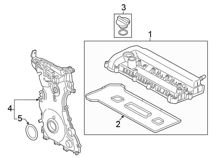 Diagram Engine / transaxle. Valve & timing covers. for your 2016 Lincoln MKZ   