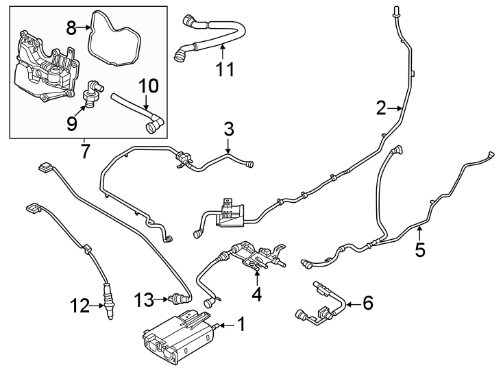 Diagram Emission system. Emission components. for your Ford Ranger  