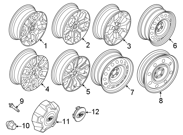 Diagram Wheels & trim. for your Ford Maverick  