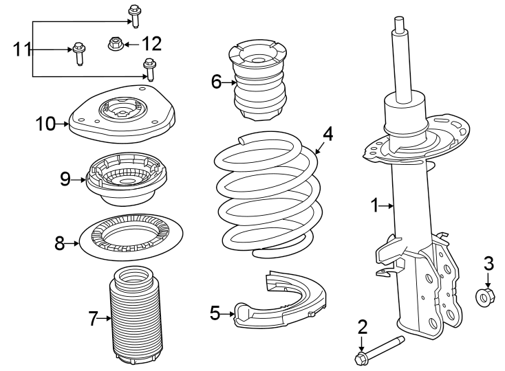 Diagram Front suspension. Struts & components. for your 2010 Ford F-150  XL Extended Cab Pickup Fleetside 