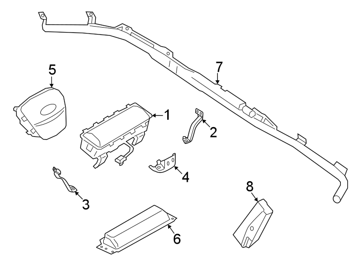 Diagram Restraint systems. Air bag components. for your Ford Maverick  