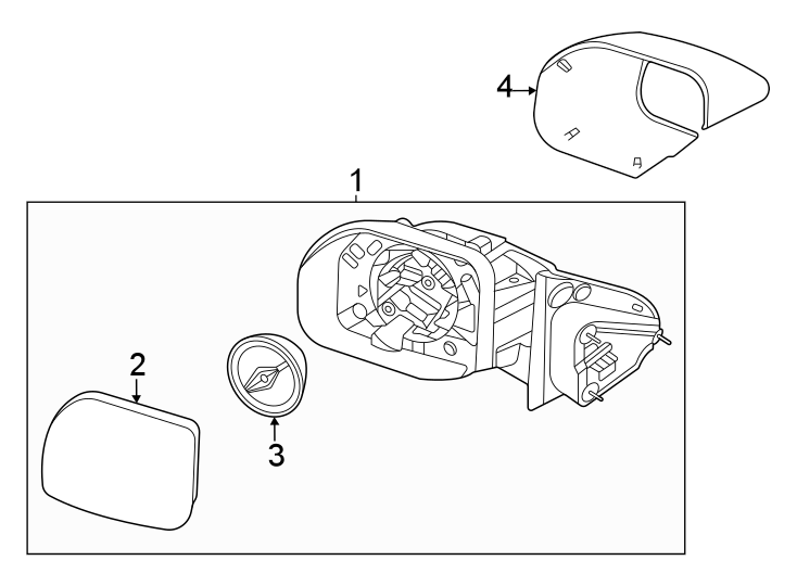 Diagram Front door. Outside mirrors. for your Ford Maverick  