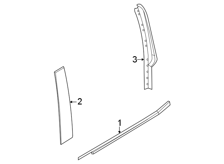 Diagram Rear door. Exterior trim. for your 2023 Ford Escape   