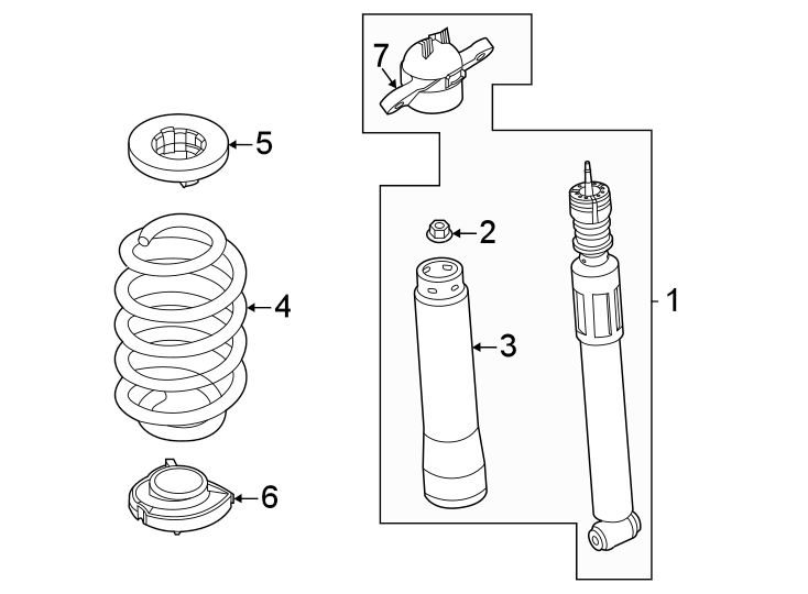 Diagram Rear suspension. Shocks & components. for your 2022 Ford F-150  Platinum Crew Cab Pickup Fleetside 