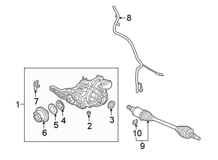 Diagram Rear suspension. Axle & differential. for your 2007 Ford Edge   