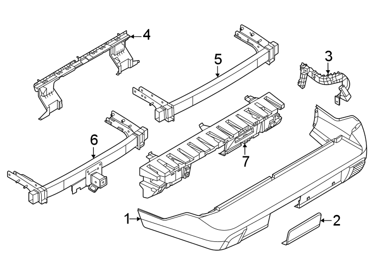 Diagram Rear bumper. Bumper & components. for your 2019 Lincoln MKZ   