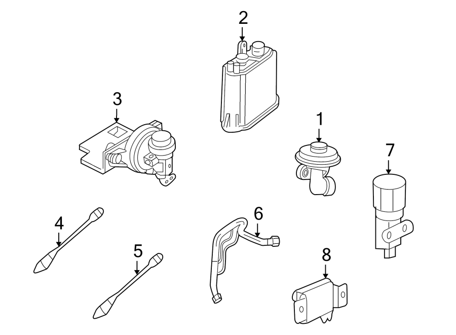 Diagram EMISSION SYSTEM. EMISSION COMPONENTS. for your 2013 Ford Flex   