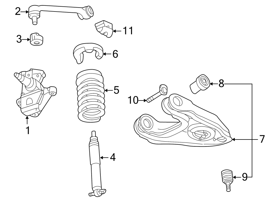 Diagram FRONT SUSPENSION. SUSPENSION COMPONENTS. for your 2020 Ford F-150   