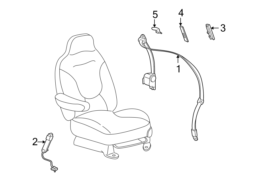 Diagram RESTRAINT SYSTEMS. REAR SEAT BELTS. for your 1999 Ford Explorer   