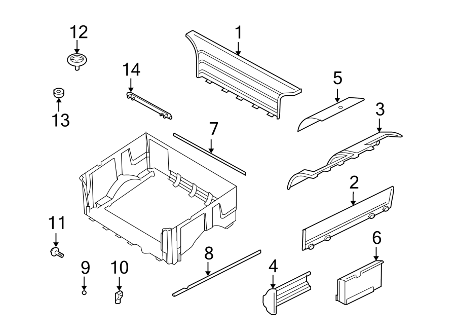 Diagram PICK UP BOX. INTERIOR TRIM. for your Lincoln Blackwood  