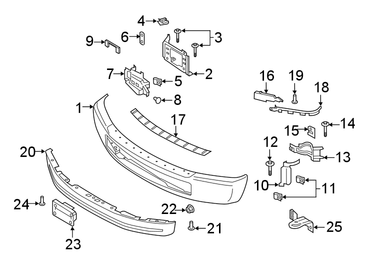 Diagram FRONT BUMPER. BUMPER & COMPONENTS. for your 2010 Lincoln MKZ   