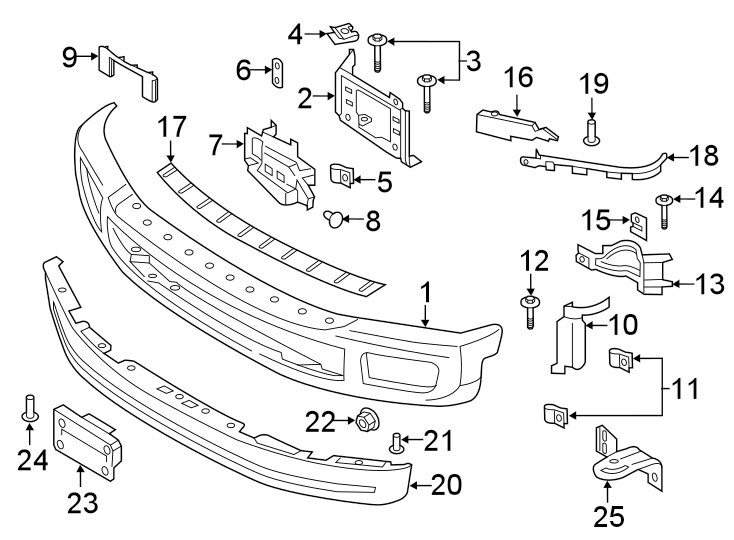 Diagram FRONT BUMPER. BUMPER & COMPONENTS. for your 2016 Lincoln MKZ   