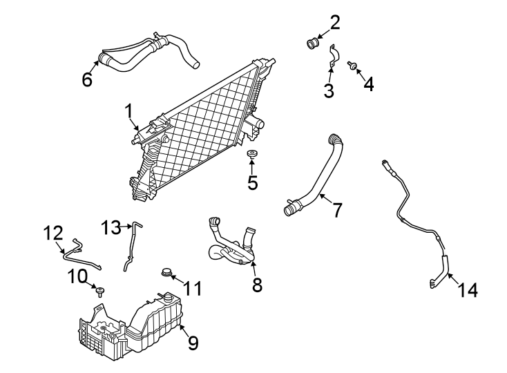 Diagram Radiator & components. for your 2011 Ford F-150   