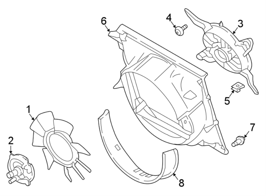 Diagram COOLING FAN. for your 2013 Ford F-150 3.7L V6 FLEX A/T 4WD XLT Extended Cab Pickup Fleetside 